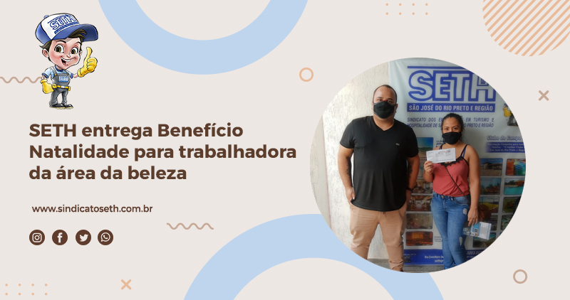 SETH entrega Benefício Natalidade para trabalhadora da área da beleza