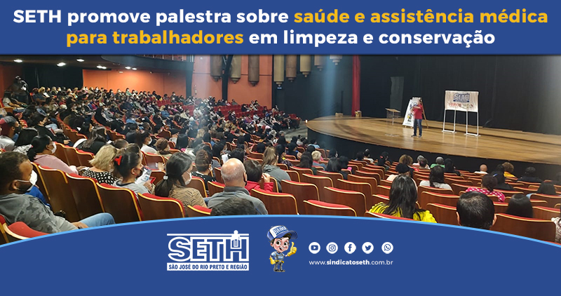 350 trabalhadores assistiram à palestra, no teatro Paulo Moura