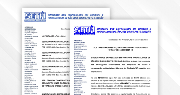 Após ação do SETH, Franpav é multada pela Secretaria de Saúde de Rio Preto por atrasar pagamento aos trabalhadores